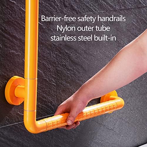 Shower Safety Grab Bar for Elderly, Anti Slip Bathroom Grip Handle with Luminous Circles, Wall Mount Bathtub Hand Rail, Tub Mobility Aid Equipment,White-50cmx70cm/20x28in