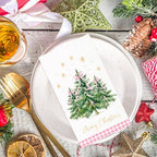 Whaline 100Pcs Christmas Guest Napkin Pink Bow Xmas Tree Disposable Paper Napkins Gold Foil Snowflake Dinner Hand Napkins for Party Table Supplies