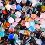 40 PCS Heart Shaped Crystals and Worry Stones Bulk 0.8 Inch Natural Healing Crystal Gemstones Rose Quartz Love Pocket Palm Heart Stones Wholesale Balancing Meditation Gifts for Women