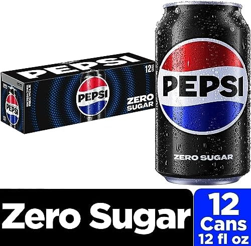 Pepsi Zero Sugar Cola Soda, 12 Fl Oz Cans (Pack of 12)