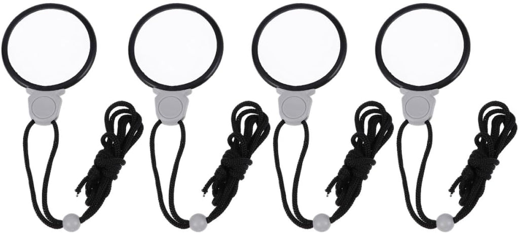 Convenient Necklace Magnifiers 4pcs Hanging Chain Magnifying Glasses with Monocle Lens Portable Visual Aid for Reading Crafts Jewelry