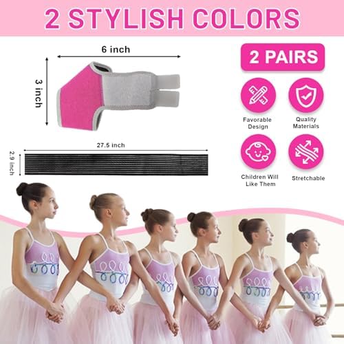 2 Pairs Kids Ankle Brace Set, Children Foot Support Stabilizer Wraps Protector Guard, Ankle Support Elastic Kids Compression Socks, for Plantar Fasciitis, Swelling, Injury Recovery (Pink, Small)