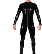 Latex Rubber Black Zip Finish Role Play Party Hand Customized 0.4mm Pure Manual Customization,Black,3XL