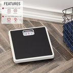 Taylor Analog Bath Scale, Classic Dial Body Weight Monitor, Mechanical Non-Digital Weighing Device with 300 lb Capacity, Battery-Powered Design, Sleek Black Finish for Daily Home Use, Black