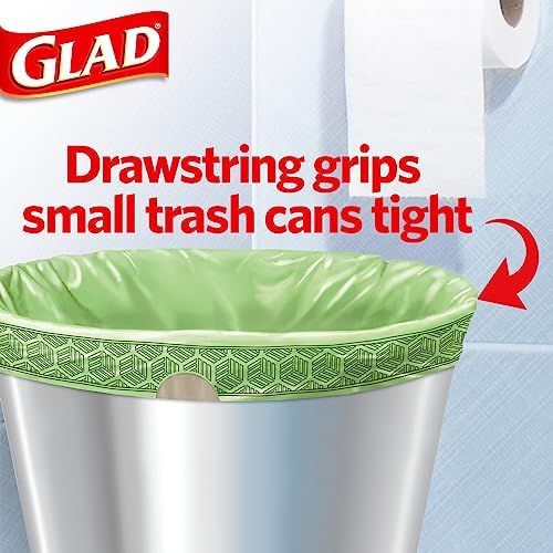 Glad Small Trash Bags 4 Gallon, Febreze Sweet Citron & Lime Garbage Bags, Odor Resistant with Drawstring, 80 Count