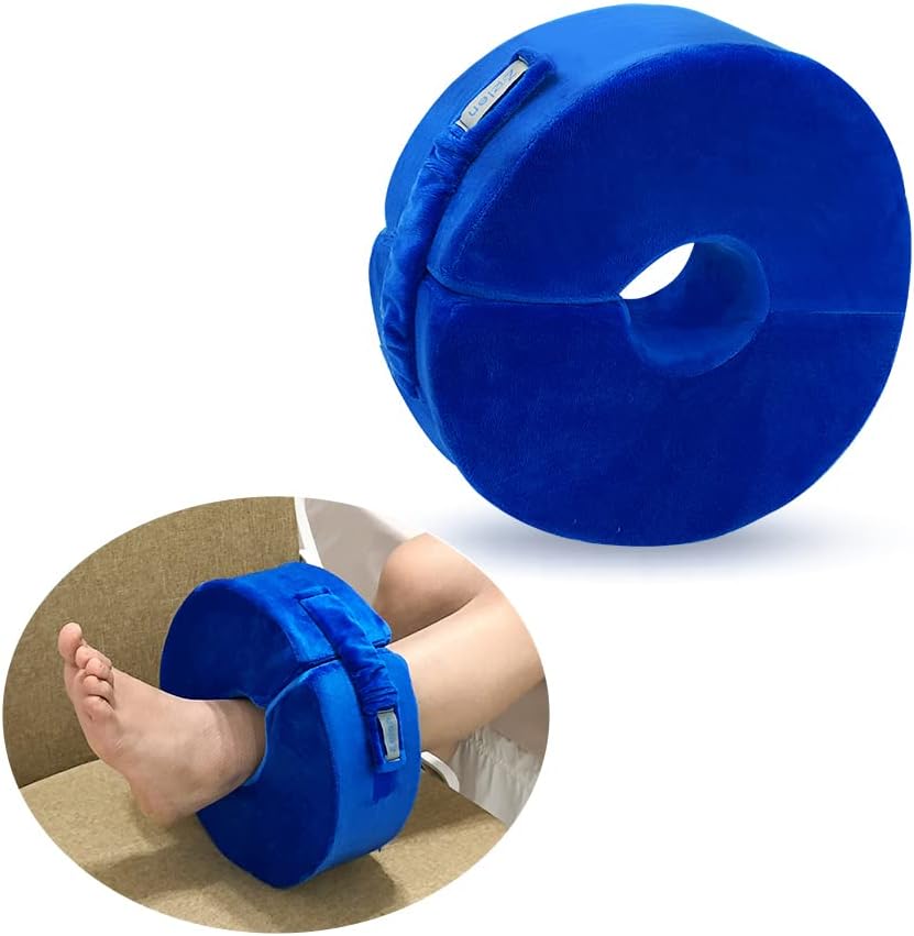 Foot Elevation Pillow Ankle Heel Cushion Wedge Foot Support Elevated Pillow Medical Ankle Foam for Sleeping Bed Sore Ulcer Foot Pressure Leg Rest Pillow After Surgery Recovery (Blue Large, 1 PCS)