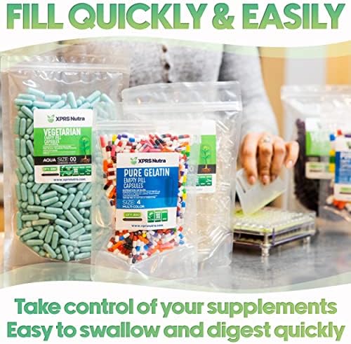 XPRS Nutra Size 3 Empty Capsules - 100 Count Empty Gelatin Capsules - Pills DIY Capsule Filling - Pure Bovine Pill Gel Caps Fillable for Do-It-Yourself Vitamins and Supplements (Pink)