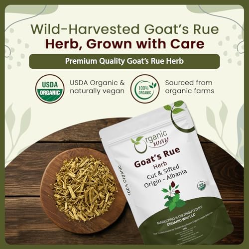 Organic Way Goat’s Rue Herb Cut & Sifted - Herbal Tea | European Wild-Harvest | Kosher & USDA Certified | Vegan, Non-GMO & Gluten Free | 100% Raw from Albania (4 Oz)