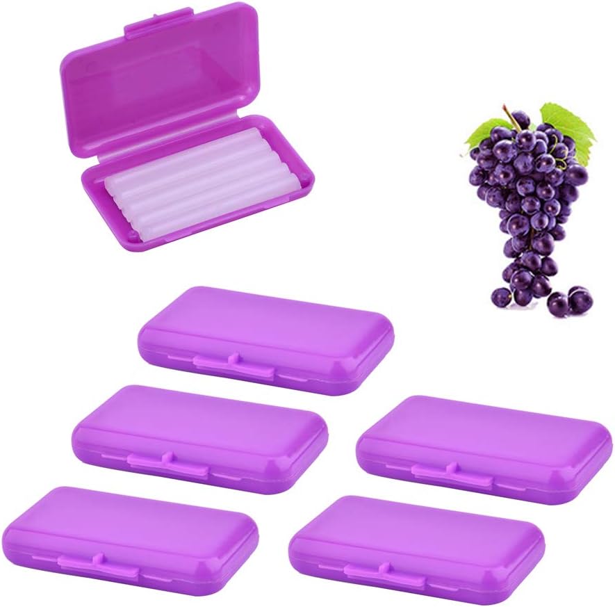 5 Pcs Dental Oral Care Orthodontics Wax with Fruit Smell Relief Wax for Brace Wearers Flavored Gum Protection(Grape Scent)