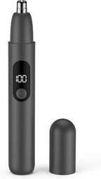 Nose Hair Trimmer, Rechargeable Cordless Painless Ear Eyebrow Trimming Tool Dual Edge Blades Razor Easy Cleansing with LED Light for Man Woman