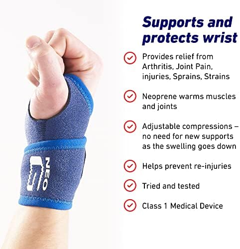 Neo-G Wrist Brace for arthritis pain and support - for Joint Pain, Sprains, Strains, Instability - Adjustible Compression Wrist Support - One Size - Class 1 Medical Device