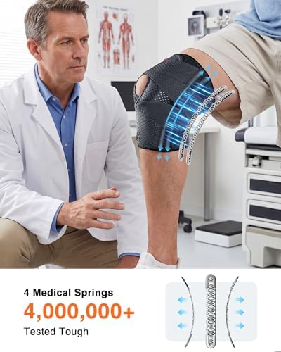 changenow Upgraded Medical-Grade Knee Brace for Women and Men,[Ultra Breathable & V-Straps] Knee Support with Side Stabilizers,for Meniscus Tear,Knee Pain,Arthritis,MCL,ACL Injuries-Knee Wrap(Medium)