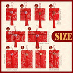 Shinylin 20 Pack Chinese New Year Silk Red Envelopes Brocade Lunar New Year with Chinese Knot, Coins & Jade Charms – 3 Sizes Lucky Envelopes for Spring Festival, Lunar 2026 Hongbao, Gift Giving