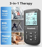 TENS Unit Muscle Stimulator for Pain Relief, 3-in-1 EMS TENS Machine with 28 Modes, 40 Intensity Levels, Dual Channel Rechargeable Massager with 8 Pads for Back, Neck, Shoulder, Sciatica