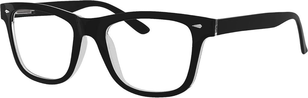 Eyekepper Readers Square Large Lenses Spring-Hinges Reading Glasses Women Black +0.75