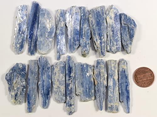 HQRP 1PC Blue Kyanite Blade Slice Natural Sparkling Roughly Gemstone Crystal Mineral Collectilble Rough Specimen Slab - Brazil