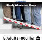 Ruedamann 6FT x 33.5" Extra Wide Electric Scooter ramp Wheelchair ramp for Doorways, Lightweight with Handle 800Lbs, Non-Slip Foldable Threshold Ramp for Heavy Wheelchair for Curb, Steps and Stairs