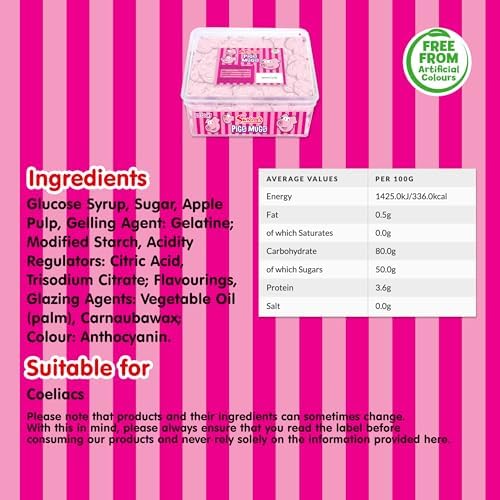 Swizzels Sweet Tubs, Fun Gums Pig's Mugs, Fruit Flavour Sweet Gums, Sharing Tub of Sweets 120ct (Pack of 3)