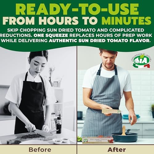 IA Sun-Dried Tomato Paste Ready to Use, 12 tubes of 2.82oz (80g) – Perfect for Appetizers, Enhancing Starters, Salads and a Variety of Recipes, Gluten-Free, Recyclable and Anti-Waste Packaging