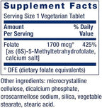 Life Extension Optimized Folate – L-methylfolate – Heart & Brain Support, Healthy Homocysteine Levels – Non-GMO, Gluten-Free, Vegetarian – 1700 mcg DFE, 100 Vegetarian Tablets