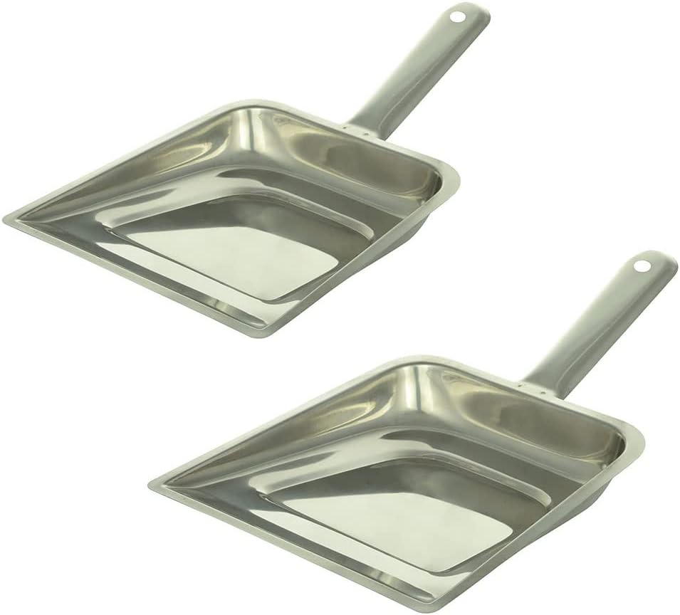 Stainless Steel Dust Pan Set,Dustpan Supdi,Dust Pan,Cleaning Product 2 Pcs,Silver