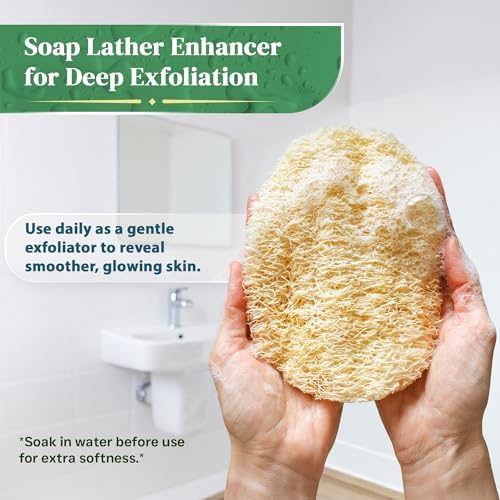 Natural Loofah Exfoliating Body Scrubber (8 Pack) - Organic Loofah for Body - Biodegradable Shower Luffa - Natural Bath Sponges Loufa - Estropajos para el Cuerpo