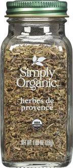 Simply Organic Herbs De Provence, 1-Ounce Jar, French Blend of Aromatic Savory, Thyme, Rosemary, Basil Tarragon & Lavender (Pack of 2)