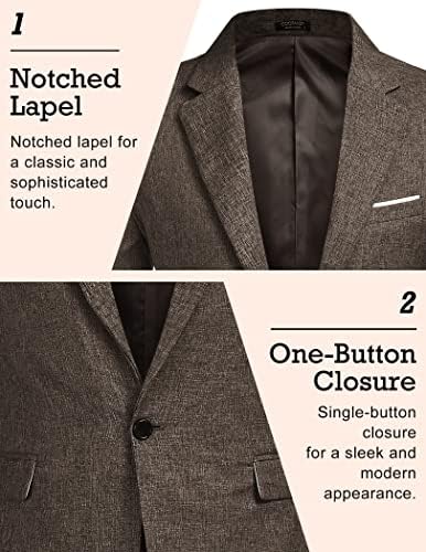 COOFANDY Men's Blazer Casual Sport Coats Slim Fit One Button Suit Jacket Lightweight Sports Jacket