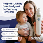 Exergen TAT-2000C Temporal Artery Thermometer – Temporal Thermometer for Kids, Newborns & Adults, Soft Glow Display, Silent Mode, 9V Battery Included
