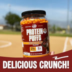 Twin Peaks Protein Puffs - (Mesquite Barbecue), Keto Friendly, Low Carb Snack (300g, 21g Protein, 2g Net Carbs, High Protein, Healthy Crunchy Snack)