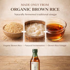 UCHIBORI BREWING Organic Japanese Brown Rice Black Vinegar – Authentic Genmai Kurozu, Traditional Brewed, Smooth Taste, No Additives, Non-GMO, 12 fl oz Glass Bottle (美濃有機純玄米黒酢)