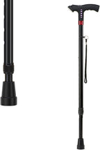 Flashlight Telescopic Cane - Titanium Alloy Walking Cane for Movement Disorders and Blind People, FM Radio + 10 Levels Adjustable Height(A,96.5cm/38in)