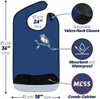 Adult Bibs for Eating: Reusable with Crumb Catcher Pocket - For Men and Women