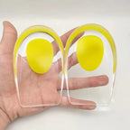 Gel Silicone Heel Cups/Pads, 2 Pack for Achilles Tendonitis, Shoe Wedge Inserts for Plantar Fasciitis, Bone Spur, Foot Pain Relief Support, Comfort Cushion Insoles-Yellow
