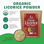 Jiva Organics Licorice Root Powder 14 Ounce Bulk Bag (14oz) - Glycyrrhiza glabra - Mulethi - Yashtimadhu - Non-GMO