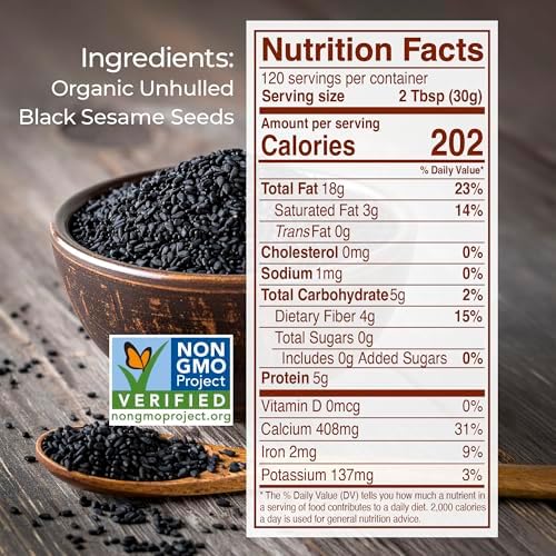 Kevala Organic Black Tahini - Gluten Free Black Sesame Paste for Sweet and Savory Food, Great to Mix with a Miso Paste, Bulk Size for a Kitchen Pantry and Restaurant Stockrooms, Bagel Spread, 8 lb