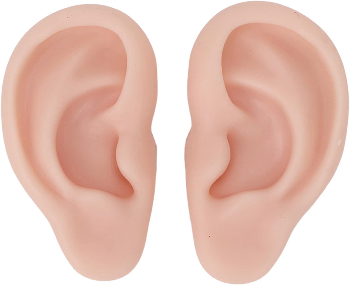 1 Pair Silicone Ear Model Piercing Practice Model Silicone Ear Model Ear Body Part Kit for Earrings Display Ear Piercing Exercise (Medium Skin Color)