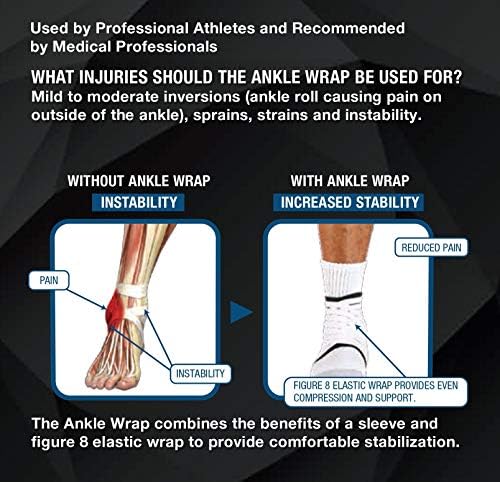 Pro-Tec Athletics Ankle Wrap, Adjustable Stability and Compression with Figure-8 Elastic Wrap and Neoprene Sleeve