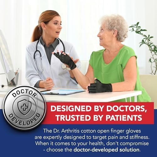 Doctor Developed Compression Gloves for Women & Men/Open-Finger Arthritis Glove/Hand Compression Glove for Arthritis