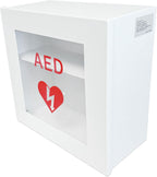 Non Alarmed AED Defibrillator Wall Mounted Storage Cabinet - 14.5'' x 7'' x 13.75'' Steel AED Holder Defibrillator Cabinet for Emergency at Church, Fitness Center, Home, Office, Warehouse