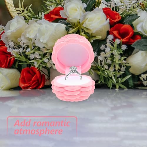 ABOOFAN Flower Basket Ring Box 3.22X2.16X2.16In Portable Engagement Ring Case Wedding Ceremony Jewelry Storage Organizer