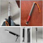 Blind Cane -Titanium Alloy Telescopic Reflective Cane for Mobility Aids Assist Tool,Night Warning Reflective + Screw-in Roller Head