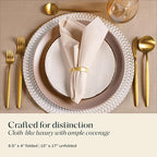50-Pack Disposable Linen-Feel Beige Napkins, 12" x 17" Cloth-Like Paper Dinner Napkins For Wedding, Bathroom, Party Or Event