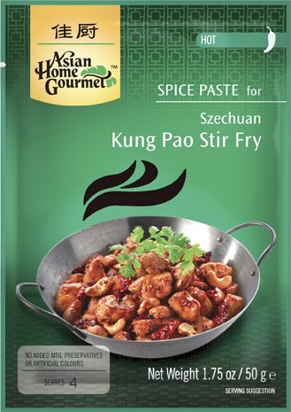 Asian Home Gourmet Spice Paste for Szechuan Kung Pao Stir Fry (Packs of 3)