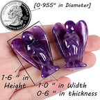 QINJIEJIE Amethyst Crystal Angel Crystals Healing Stones Guardian Angel Statue Pocket Gemstone Stocking Stuffers Purple Decor Polished Cute Carved Angel Figurine Spiritual Purple Gifts for Women Men