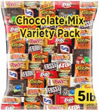 Chocolate Assorted Bulk Candy Variety Pack 5lb - Mini Chocolate Bars, Milk & Dark Chocolate Mix - Individually Wrapped Bulk Candy for Office Snacks, Party Favors and Treat Bags