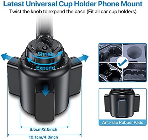 Miracase [Upgraded Version] Cup Phone Holder for Car, Universal Adjustable Long Neck Car Phone Mount Cradle Friendly Compatible with iPhone Samsung Google and All 4.0-7.0 inches Smartphones