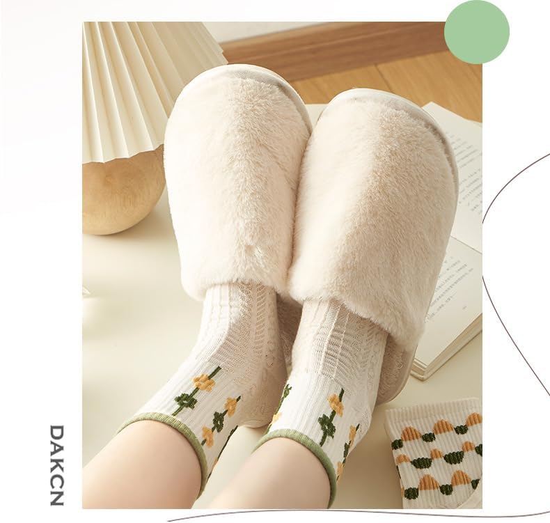 2/3/5/10 Pairs Womens Ankle Socks Cute Casual Breathable Cable Knit Floral Vintage Crew Socks