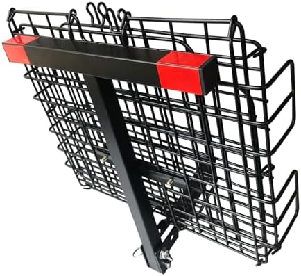 Rear Basket for Mobility Scooter, Large Folding Heavy Duty Metal Basket (Only Works with Scooters & Power Chairs Equipped with 1" x 1" Hitch Receiver)