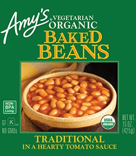 Amy's Organic Baked Beans Canned, Traditional, Vegan Gluten Free, Vegetarian, 15 Oz (12 Pack)